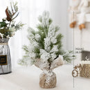 Árvore de Natal Artificial com Neve e Luzes Quentes de Mesa Lenogue