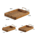 Bandeja Estilo Rattan com Alças para Servir, Decorar e Organizar Lenogue