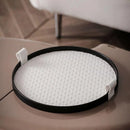 Bandeja Redonda Decorativa com Alça para Sala e Banheiro Lenogue