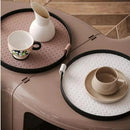 Bandeja Redonda Decorativa com Alça para Sala e Banheiro Lenogue