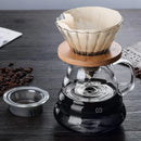 Bule de Café de Vidro Borossilicato com Coador Hario V60 Lenogue