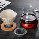 Bule de Café de Vidro Borossilicato com Coador Hario V60 Lenogue