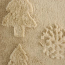 Capa de Almofada Natalina Plush Jacquard Floco de Neve Lenogue