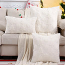 Capa de Almofada Natalina Plush Jacquard Floco de Neve Lenogue