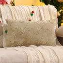 Capa de Almofada Natalina Plush Jacquard Floco de Neve Lenogue