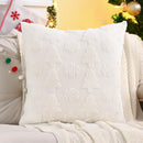 Capa de Almofada Natalina Plush Jacquard Floco de Neve Lenogue