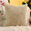 Capa de Almofada Natalina Plush Jacquard Floco de Neve Lenogue