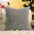 Capa de Almofada Natalina Plush Jacquard Floco de Neve Lenogue