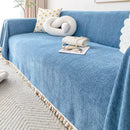Capa para Sofá Azul Chenille Chevron Universal com Cobertura Total Lenogue