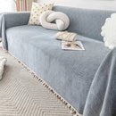 Capa para Sofá Cinza Escuro Chenille Chevron Universal com Cobertura Total Lenogue