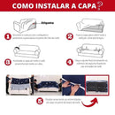 Capa para Sofá Jacquard Creme Impermeável para Sala Lenogue