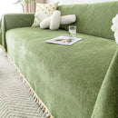 Capa para Sofá Verde Chenille Chevron Universal com Cobertura Total Lenogue
