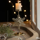 Castiçal de Ferro Dourado com Estrela e Rena Decoração Natal Lenogue