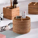 Cesta de Armazenamento em Vime Rattan Feita à Mão para Organização Lenogue