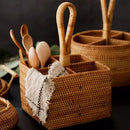 Cesta de Armazenamento em Vime Rattan Feita à Mão para Organização Lenogue