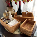 Cesto Organizador de Palha Rattan Feito à Mão para Decoração Natural Lenogue