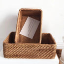 Cesto Organizador de Palha Rattan Feito à Mão para Decoração Natural Lenogue