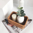 Cesto Organizador de Palha Rattan Feito à Mão para Decoração Natural Lenogue