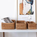 Cesto Organizador de Palha Rattan Feito à Mão para Decoração Natural Lenogue