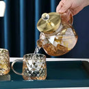 Chaleira de Vidro Borossilicato com Tampa Diamond Inox para Chá Lenogue