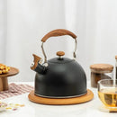 Chaleira Inox com Alça de Madeira e Apito para Fogão 2,5l Lenogue