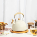 Chaleira Inox com Alça de Madeira e Apito para Fogão 2,5l Lenogue