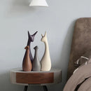 Conjunto de Cerâmica Decorativa para Sala Moderna Trio de Cervos Branco Lenogue