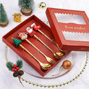 Conjunto de Talheres Inox Decorativos para Mesa de Natal 4 Peças Lenogue