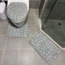 Conjunto de Tapetes Antiderrapantes 3 Peças para Banheiro Absorvente Lenogue