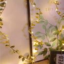 Cordão de Luzes Led Decorativo com Folhas Douradas Lenogue
