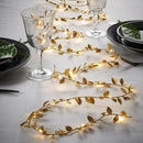 Cordão de Luzes Led Decorativo com Folhas Douradas Lenogue