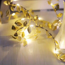 Cordão de Luzes Led Decorativo com Folhas Douradas Lenogue