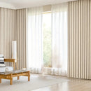 Cortina Blackout Jacquard Carvalho Listrado com Ilhós Lenogue