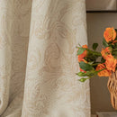 Cortina Blackout Jacquard Chenille com Redução de Ruído Bege Lenogue