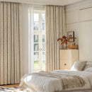 Cortina Blackout Jacquard Chenille com Redução de Ruído Bege Lenogue