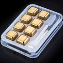 Cubos de Gelo de Aço Inox Dourado com Pegador Lenogue