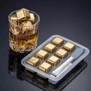 Cubos de Gelo de Aço Inox Dourado com Pegador Lenogue