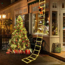 Decoração Natalina Papai Noel com Escada Iluminada de 3m Lenogue