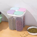 Dispensador de Alimentos e Cereais com 4 Divisórias para Cozinha Lenogue