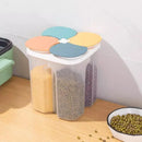 Dispensador de Alimentos e Cereais com 4 Divisórias para Cozinha Lenogue