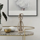 Escultura Abstrata de Casal Beijando em Resina para Decoração Lenogue