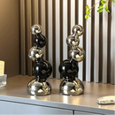 Escultura Abstrata Esférica em Cerâmica Geométrica para Sala e Escritório Lenogue