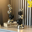 Escultura Abstrata Esférica em Cerâmica Geométrica para Sala e Escritório Lenogue