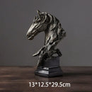 Escultura Cabeça de Cavalo em Resina Estilo Vintage Lenogue