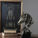 Escultura Cabeça de Cavalo em Resina Estilo Vintage Lenogue