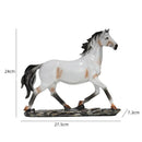 Escultura Cavalo em Resina Estilo Chinês Pose em Galope Lenogue
