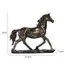 Escultura Cavalo em Resina Estilo Chinês Pose em Galope Lenogue