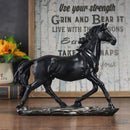 Escultura Cavalo em Resina Estilo Chinês Pose em Galope Lenogue
