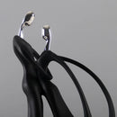 Escultura de Casal Dançando em Resina Estilo Nórdico para Sala Lenogue