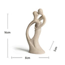Escultura de Casal em Arenito Natural Feita à Mão para Sala Lenogue